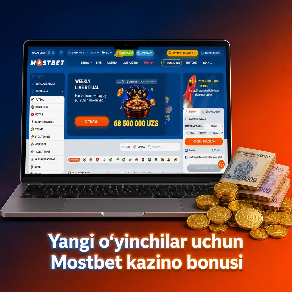 Yangi o‘yinchilar uchun Mostbet kazino bonusi